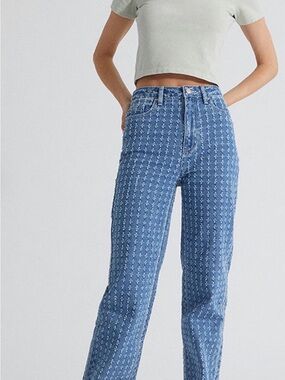 Pacsun Light Blue Allover Ripped Boyfriend Jeans Size 25